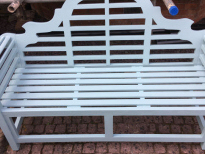 External Work - Painting of oak external bench (after) 2020
